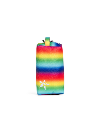 Bright Rainbow Rebel Makeup Bag with White Zipper