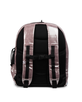 Faux Suede in Pink Champagne Rebel Dream Bag Plus with White Zipper