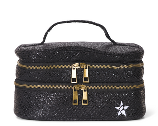 Black Viper Snakeskin Rebel Glam & Go Travel Case with Black Zipper