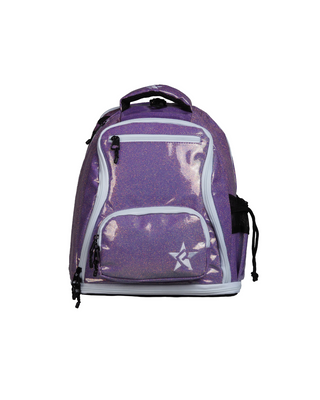 Glossy in Neon Purple Rebel Baby Dream Bag with White Zipper