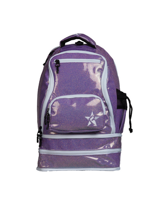 Glossy in Neon Purple Rebel Baby Dream Bag with White Zipper
