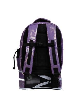 Glossy in Neon Purple Rebel Baby Dream Bag with White Zipper