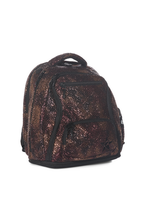 Bronze Viper Snakeskin Rebel Baby Dream Bag with Black Zipper