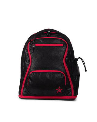 Black Faux Suede Rebel Dream Bag Plus with Red Zipper