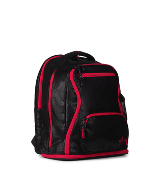 Black Faux Suede Rebel Dream Bag Plus with Red Zipper