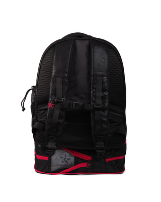 Black Faux Suede Rebel Dream Bag Plus with Red Zipper