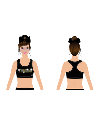 Sports Bra in Black- Herscher Youth Cheer