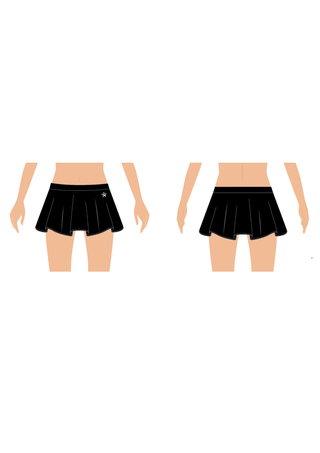 Flouncy Skirt in Black- Herscher Youth Cheer