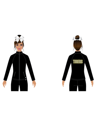Champion Fit Plain Jacket with NO Thumb Holes - Black - Herscher Youth Cheer