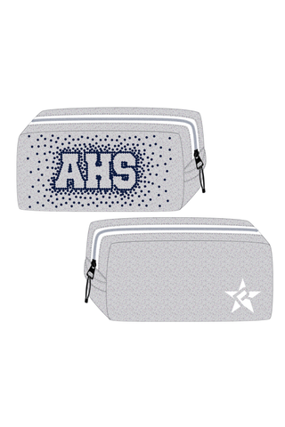 Opalescent Makeup Bag with White Zipper and Crystal Logo - Aquanis High School - CHEER - CA
