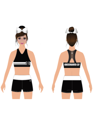 Black and White CC Set- Shorts ONLY- CheerCats Las Vegas