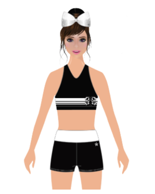 Black and White CC Set- TOP ONLY- CheerCats Las Vegas
