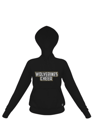 Hoodie With Pockets in Black with Windham Wolverines Cheer - NH Logo in Crystal