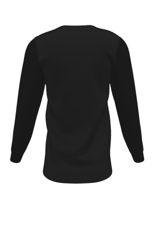 Loose Fitting Long Sleeve T-Shirt with V-Neck in Black