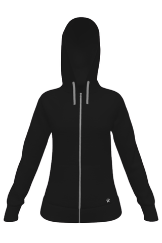 Zip-Up Hoodie in Black