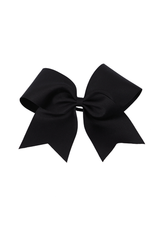 Solid Grosgrain Bow with Tails – Black