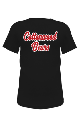 Unisex T-Shirt in Black with Cottonwood Bears Logo in Matte Screenprint