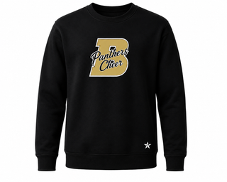 Crewneck Sweatshirt- Black w/ Panther Cheer Matte logo- Boonville Middle School Cheer