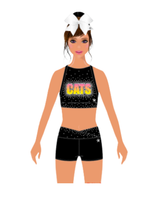 All Star Practicewear Black Program (CATS)- Shorts ONLY- CheerCats Las Vegas