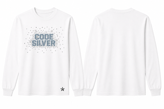 Crewneck Sweatshirt in White - Crystal Logo - Northshore High School - Code Silver, LA