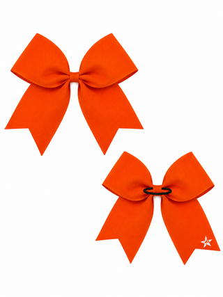 Solid Grosgrain Bow with Tails - Light Orange