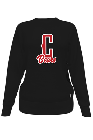 Crewneck Sweatshirt in Black with Cottonwood Bears Logo in Matte Screenprint
