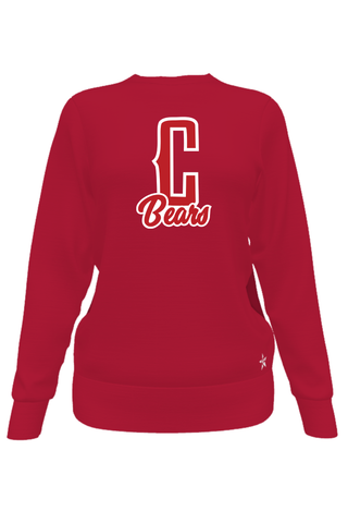 Crewneck Sweatshirt in Red with Cottonwood Bears Logo in Matte Screenprint