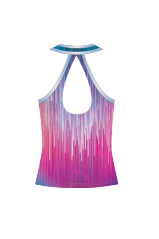 Sports Tank in Pink and Blue Print - Crown Athletix