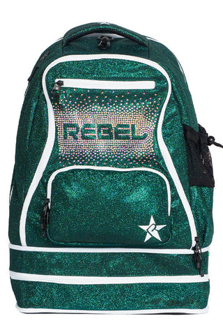 Emerald Green Rebel Dream Bag with White Zipper