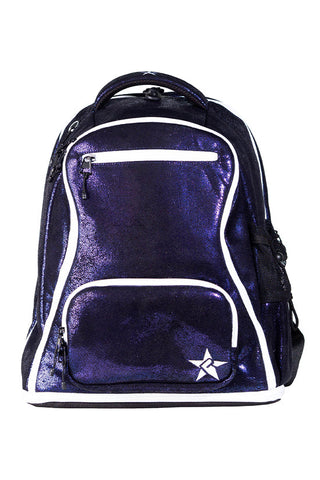 Faux Suede in Midnight Magic Rebel Dream Bag with White Zipper