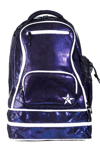 Faux Suede in Midnight Magic Rebel Dream Bag with White Zipper