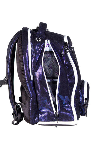 Faux Suede in Midnight Magic Rebel Dream Bag with White Zipper