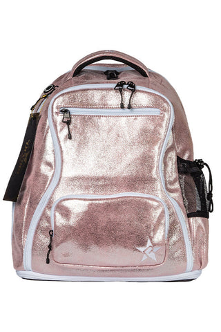 Faux Suede in Pink Champagne Rebel Dream Bag Plus with White Zipper