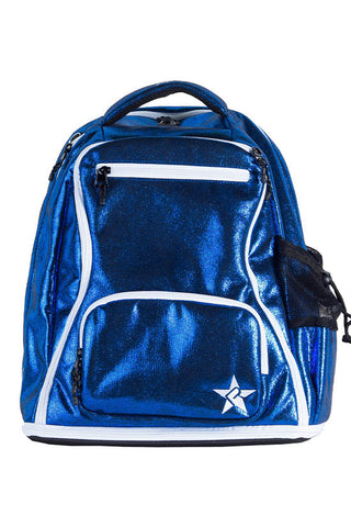 Faux Suede in Royal Blue Rebel Dream Bag with White Zipper