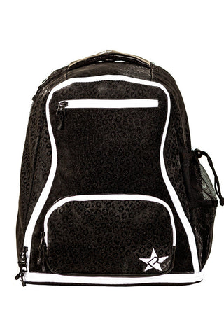 Leopard in Black Rebel Dream Bag Plus with White Zipper