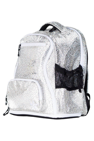 Leopard in Silver Rebel Dream Bag with White Zipper