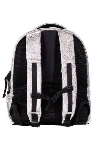 Leopard in Silver Rebel Dream Bag with White Zipper