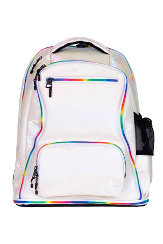Leopard in Opalescent Rebel Dream Bag with Rainbow Zipper