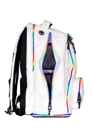 Leopard in Opalescent Rebel Dream Bag with Rainbow Zipper