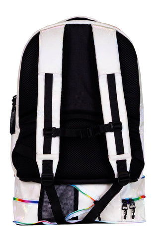 Leopard in Opalescent Rebel Dream Bag with Rainbow Zipper