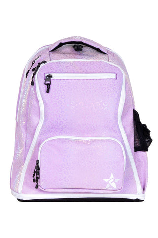 Leopard in Sugar Plum Rebel Dream Bag with White Zipper