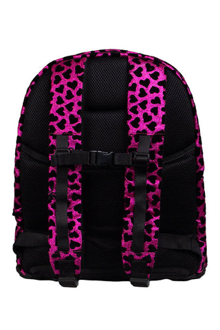 Velvet Sparkle in Fuchsia and Black Rebel Dream Bag Plus with Black Zipper