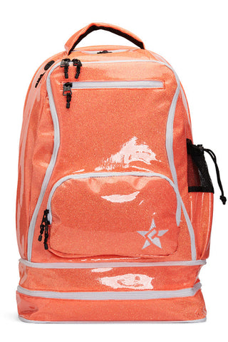 Glossy in Neon Orange Rebel Dream Bag Plus with White Zipper
