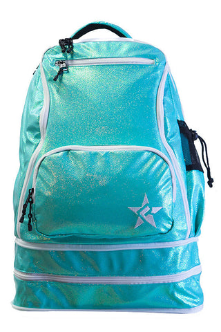 Glossy in Pastel Aqua Rebel Dream Bag Plus with White Zipper