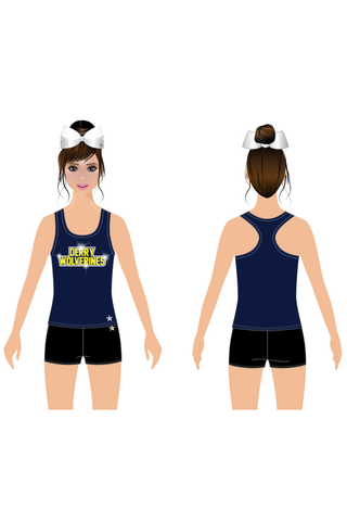 Casual Tank in Navy Blue with Crystal Logo - Derry Wolverines
