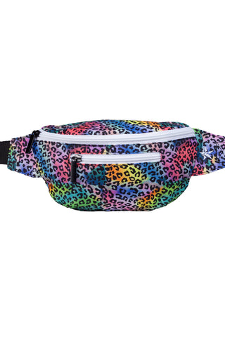Limited Edition Rainbow Jungle Youth Rebel Fanny Pack with White Zipper