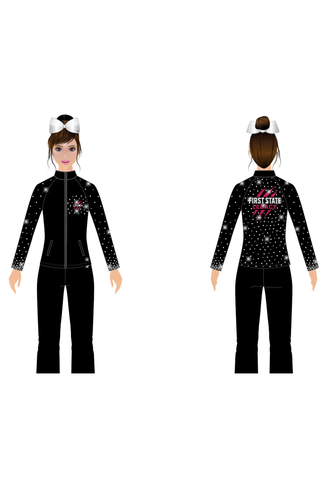 Stretch Warmup Jacket with Raglan Sleeves and Crystals - First State Legacy