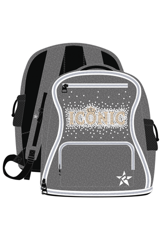 Gunmetal Rebel Dream Bag Plus with White Zipper and Crystal Logo - Iconic Allstars