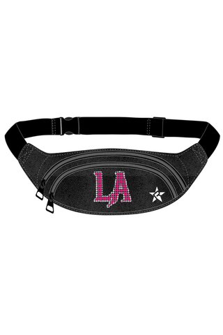 Adult Black Suede Fanny Pack with Black Zipper - Lady Assassins