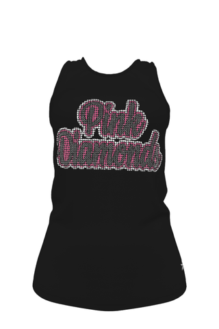 Casual Tank in Black with Pink Diamonds Logo - Lady Assassins